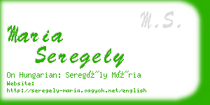 maria seregely business card